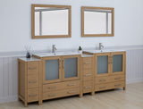 Vanity Art Freestanding Bathroom Vanity Set with Ceramic Top & Mirror