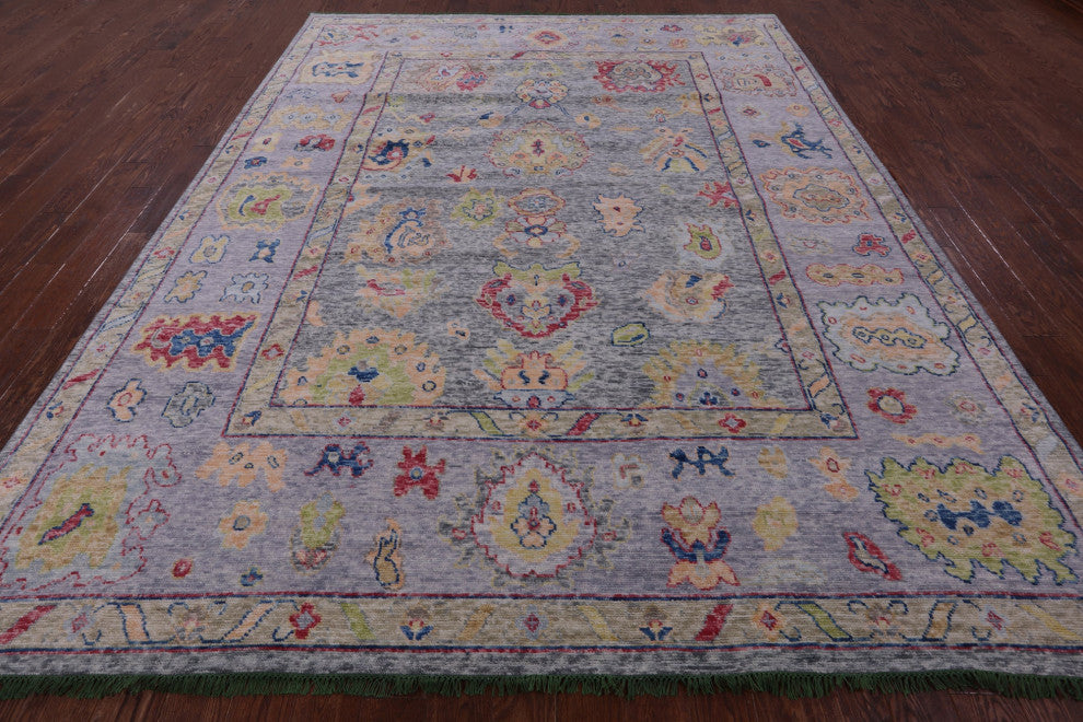 Hand Knotted Turkish Oushak Wool Rug 9' 1" X 12' 0" - Q16090