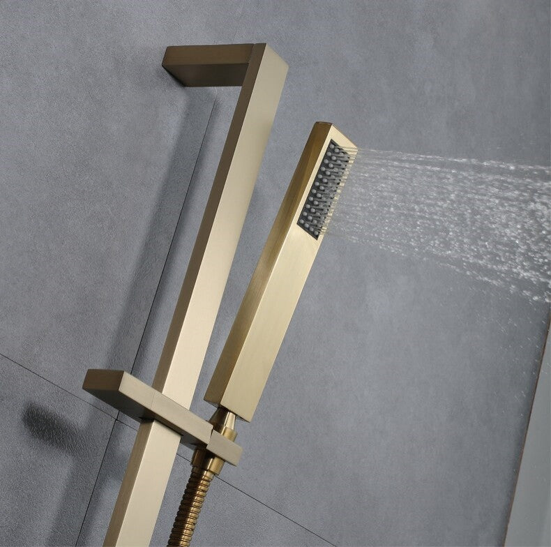 Led Gold 20*40" Ceiling Mount Rainfall Shower System With Handheld Shower