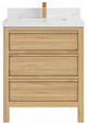 Elizabeth 30 Single Sink Bath Vanity in Light Natural Teak 2" Empira Quartz