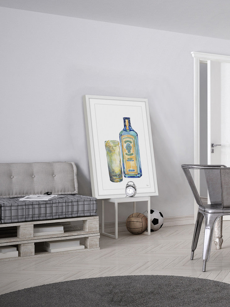 "Bombay Gin" Framed Painting Print, 16"x24"