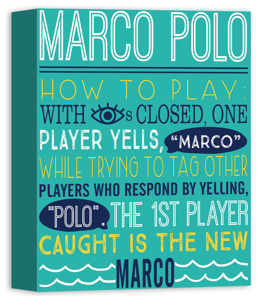 Marco Polo Swimming Pool Rules 11x14 Canvas Wall Art