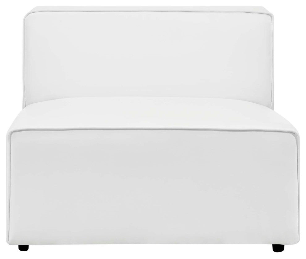 Sectional Sofa Set, Faux Vegan Leather, White, Modern, Living Lounge Hospitality