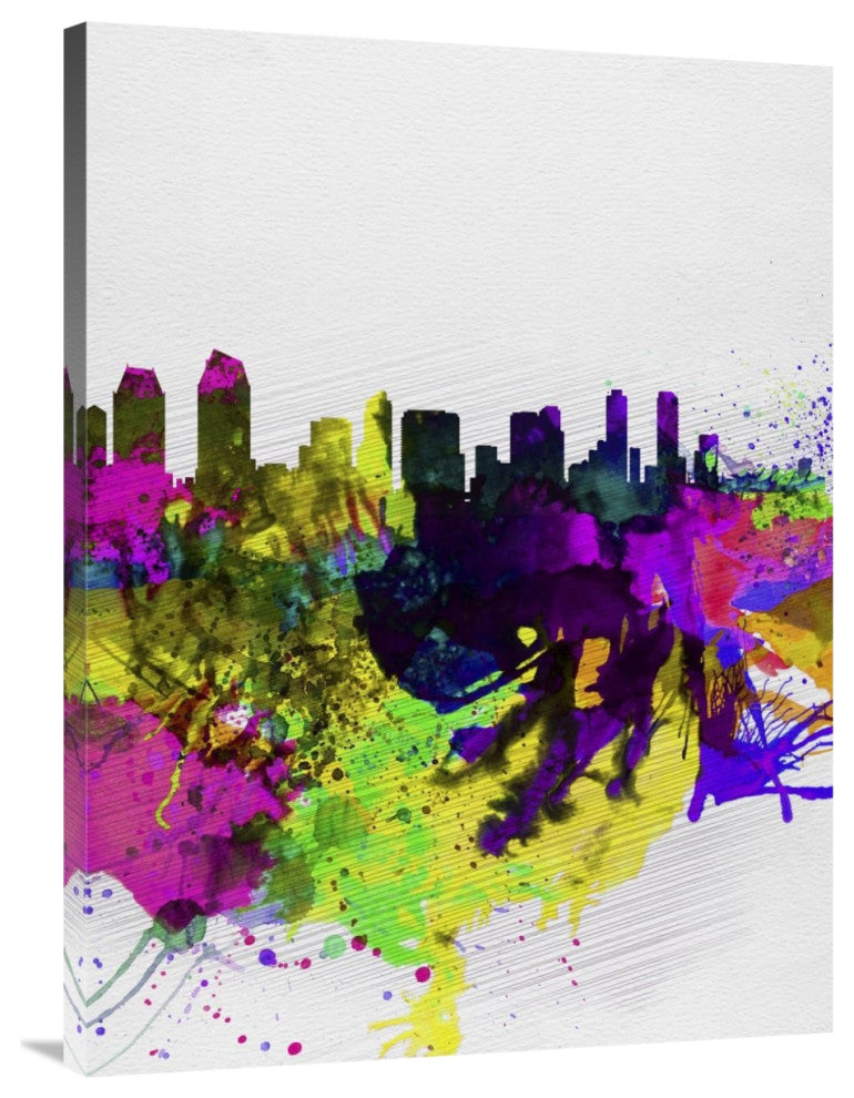 "San Diego Watercolor Skyline" Fine Art Print