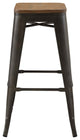 Bar Stool Chair Barstool, Set of 4, Wood, Metal, Brown, Modern, Bar Pub Bistro