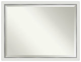 Eva White Silver Narrow Beveled Bathroom Wall Mirror - 43 x 33 in.