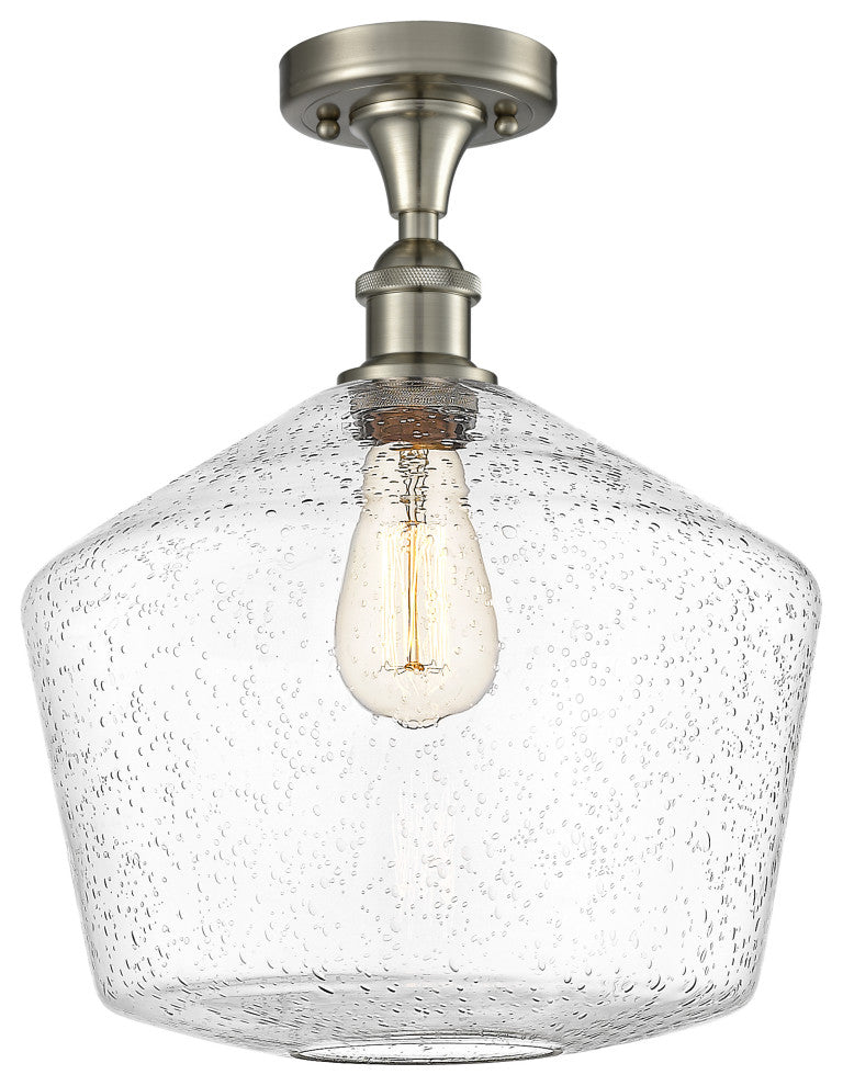 Innovations 516-1C-SN-G654-12 1-Light Semi-Flush Mount, Brushed Satin Nickel