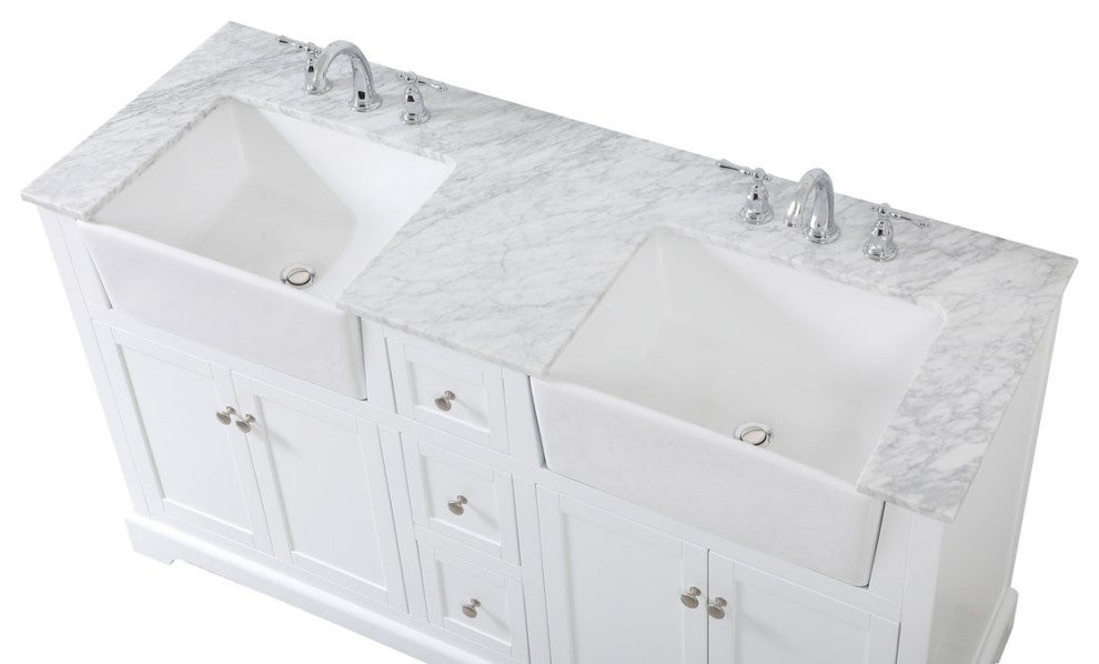 Home Living 22" Farmhouse White-Light Bathroom Vanity