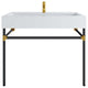 Sink Vanity, Wall Mount, White Black, Ceramic, Stainless, Modern, Bathroom