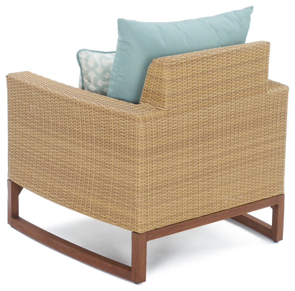 Mili 2 Piece Sunbrella Outdoor Patio Club Chairs, Spa Blue