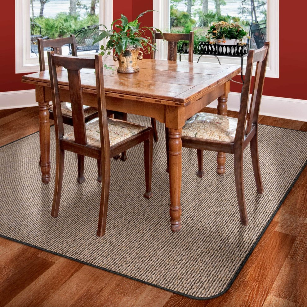 Skid-Resistant Area Rug Black Ripple, 6'x8'