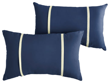 Sorra Home Sunbrella Outdoor Double Petite Flange Pillows, Set of 2