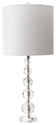 Nuloom 27" Crystal Rain Drops Linen Shade Clear, 3-Way Switch Table Lamp