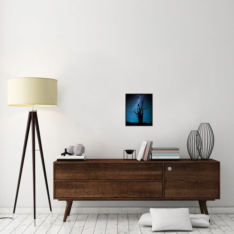"Alone In The Dark" Framed Canvas Giclee by Manu Allicot, 14x17"