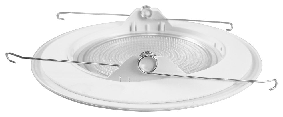 6" White Recessed ABS Lexan Shower Trim with Glass Fresnel Lens (17572)