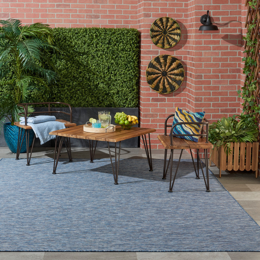 Nourison Positano Contemporary Area Rug, Navy Blue, 10'x14'