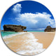 Emerald Green Of Okinawa, Sea And Shore Photo Round Metal Wall Art, 23"