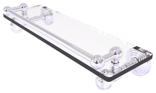 Pacific Grove 16" Glass Shelf with Twisted Accents, Polished Chrome