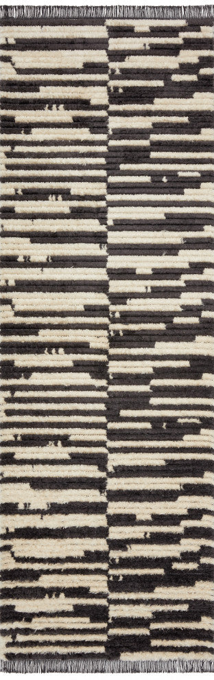Chris Loves Julia x Loloi Alice Cream/Charcoal 2'-7" x 8'-0" Area Rug
