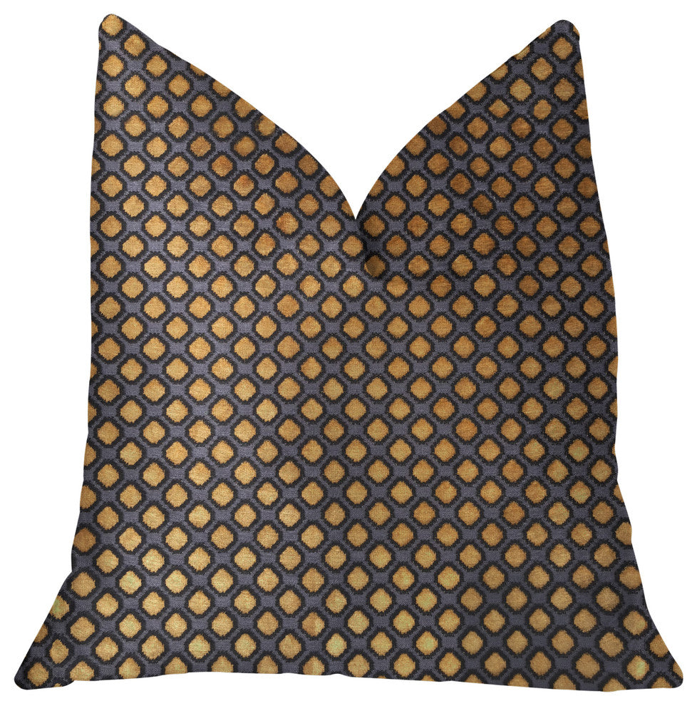 Aliza Gold and Gray Luxury Throw Pillow, 20"x36" King