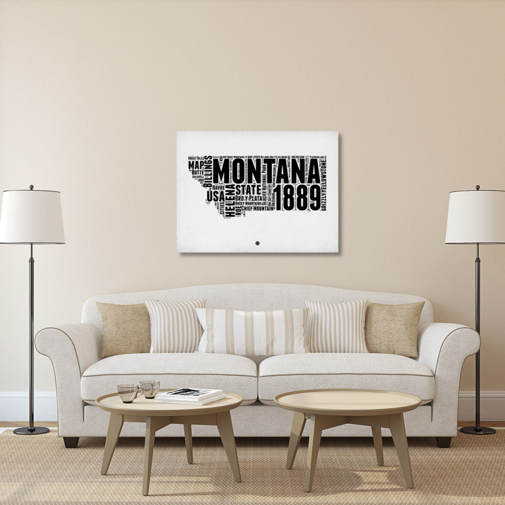 "Montana Watercolor Word Cloud" Fine Art Print