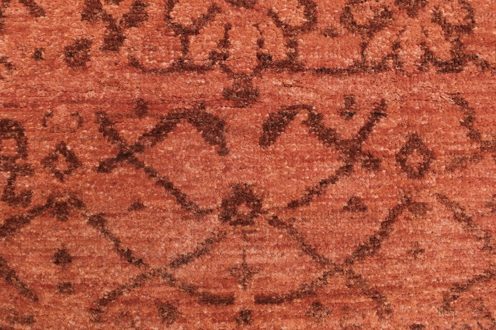 Overdyed Zulfia Rust/Rust Rug, 4'11"x7'2"
