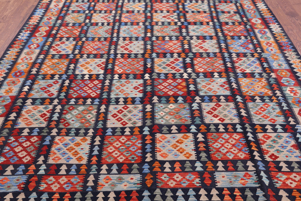 Wool On Wool Reversible Flat Weave Kilim Rug 8' 3" X 9' 9" Q9477
