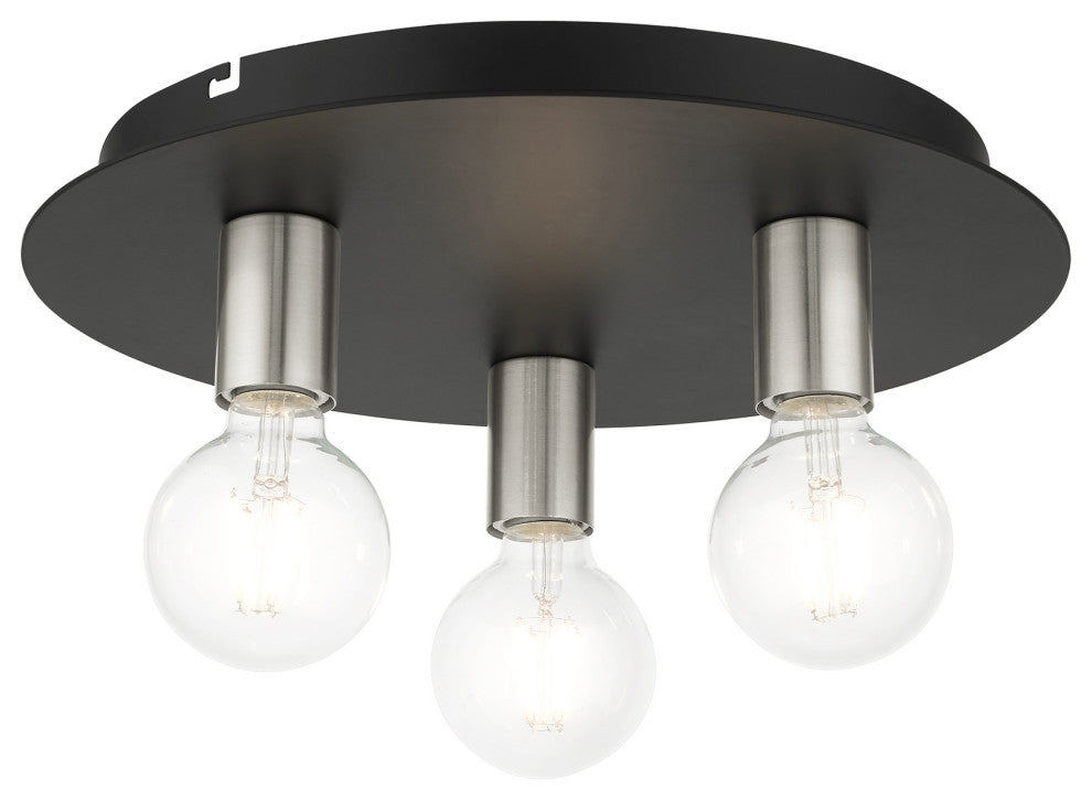 Black Transitional, Versatile, Modern, Urban, Minimal Flush Mount