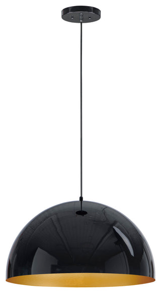 ET2 E24904 Hemisphere 24"W LED Pendant - Gloss Black / Gold