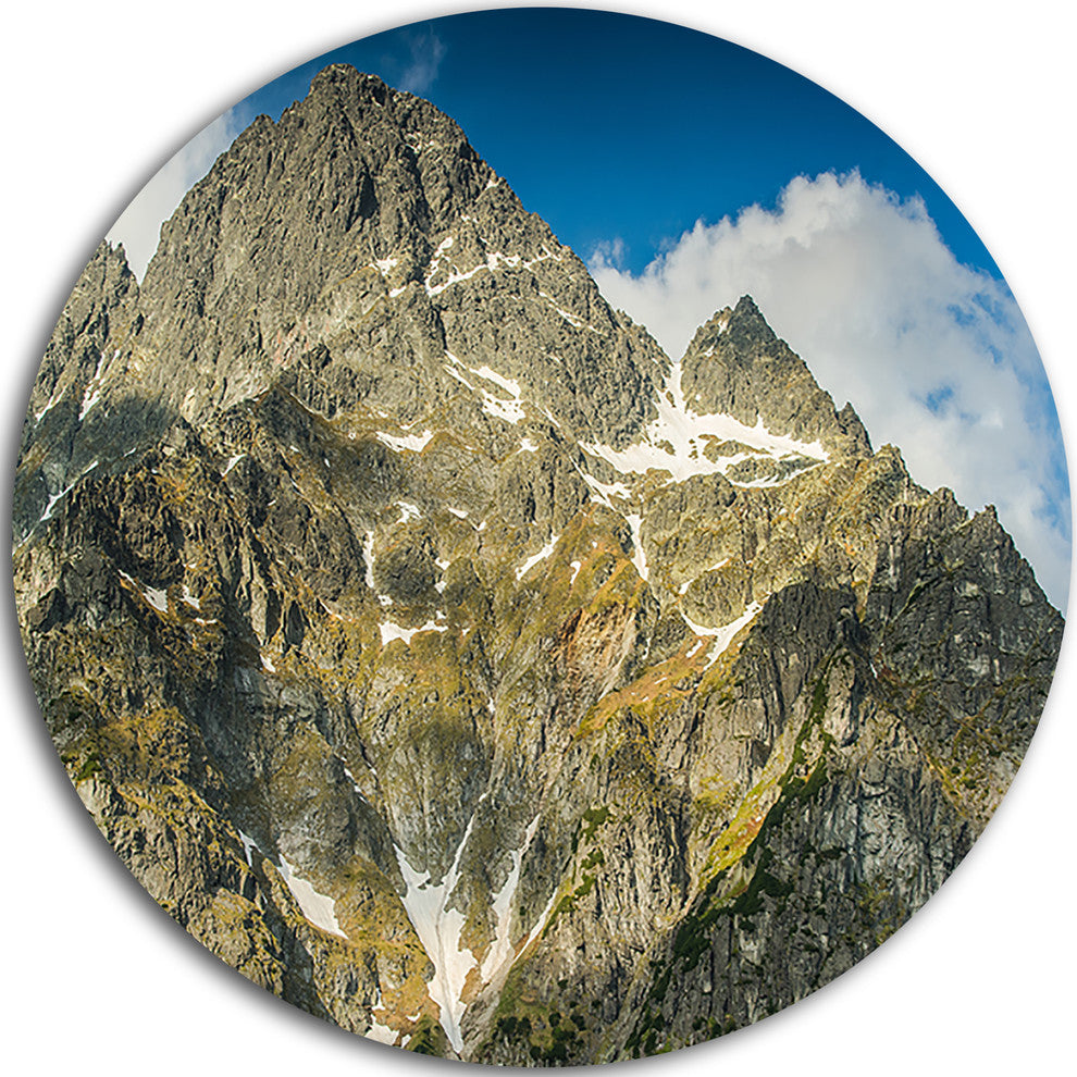 Rocky Summit In Tatra Mountains, Landscape Disc Metal Wall Art, 11"