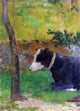 Paul Gauguin Kneeling Cow, 18"x27" Gallery Wrapped Canvas Print
