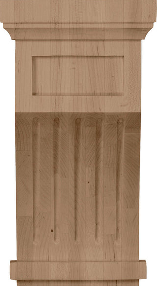 7"W x 7 1/2"D x 13"H Fluted Corbel, Red Oak