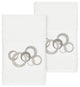 Linum Home Textiles Annabelle Embellished, White, Hand Towel, 2-Piece Set