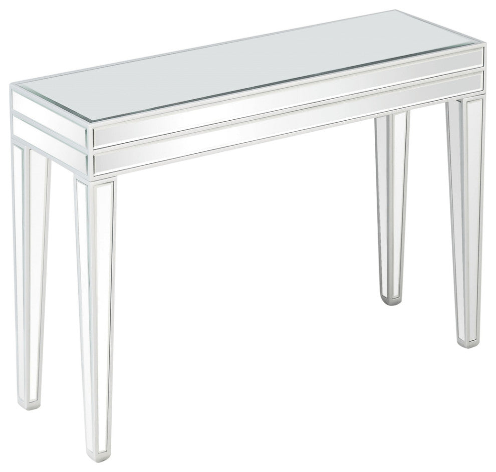 Clear Glass Mirror Console Table