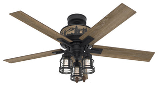 Hunter 52" Mt. Vista Ceiling Fan, Natural Iron With LED Light and Pull ChainNone