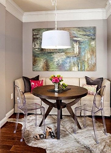 Designer Stackable Transparent Side Chair No Arms Dining Chairs Solid Back, Clear