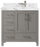 Malibu 36 Right Offset Bath Vanity in Elephant Skin Gray 2" Viola Night