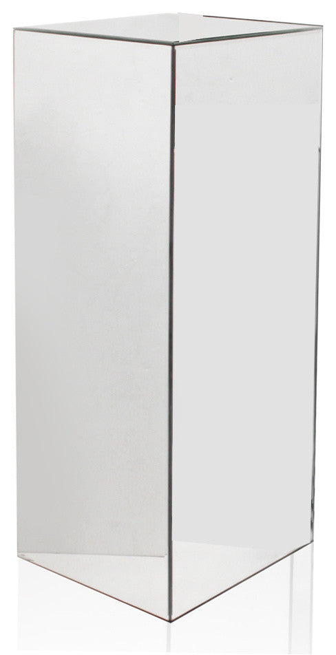 Mirror Block Column or Pedestal, Silver, Large