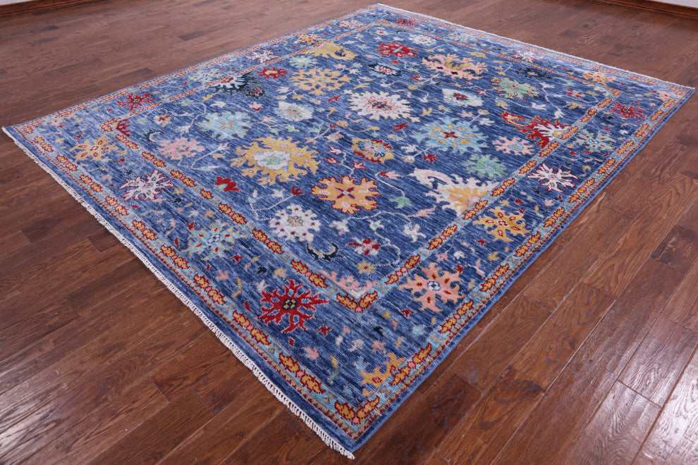 Hand-Knotted Turkish Oushak Wool Rug 8' 5" X 10' 0" - Q13291