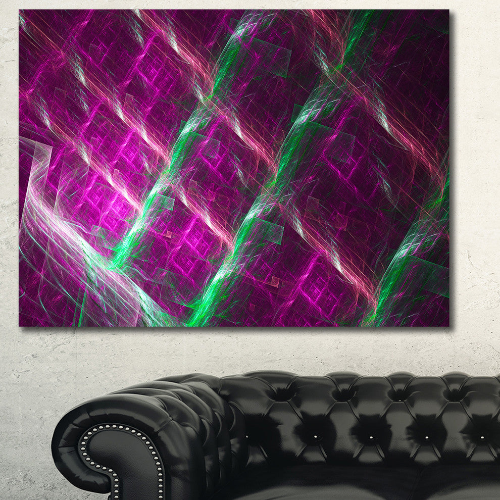 Purple Fractal Metal Grill, Abstract Wall Art Canvas, 40x30
