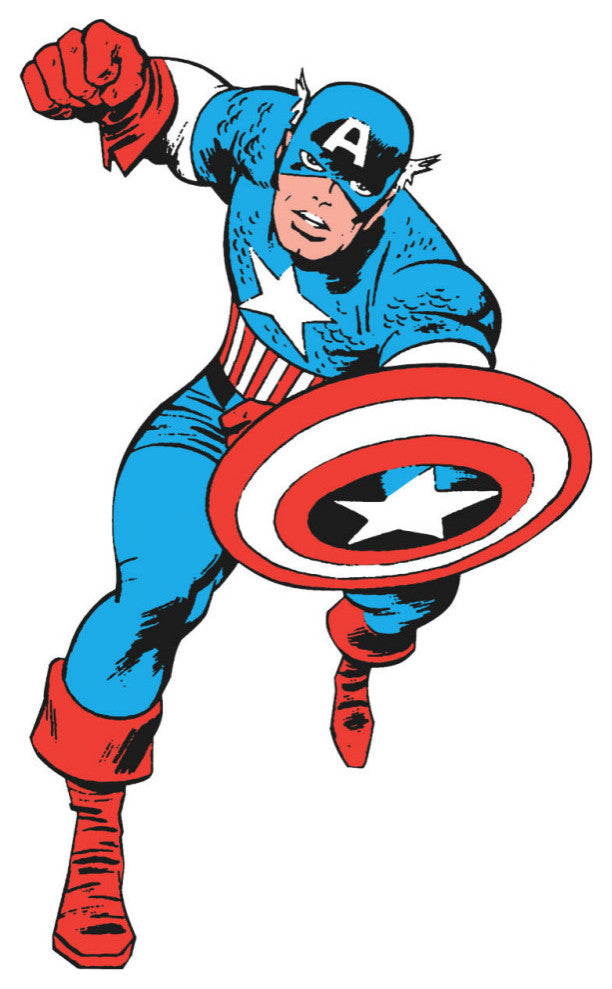 Marvel Classic Captain America Comic Peel and Stick Giant Wall Decal