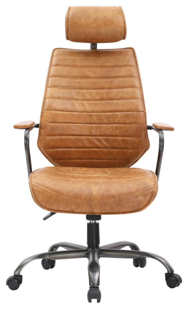 Industrial Executive Swivel Office Chair Cognac - Orange