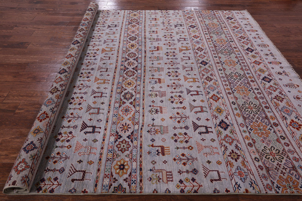 8' 0" X 10' 0" Hand-Knotted Persian Gabbeh Tribal Rug Q5824