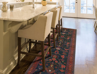 Fine Vintage Distressed Eddy Navy/Rose Runner, 3'5x9'9