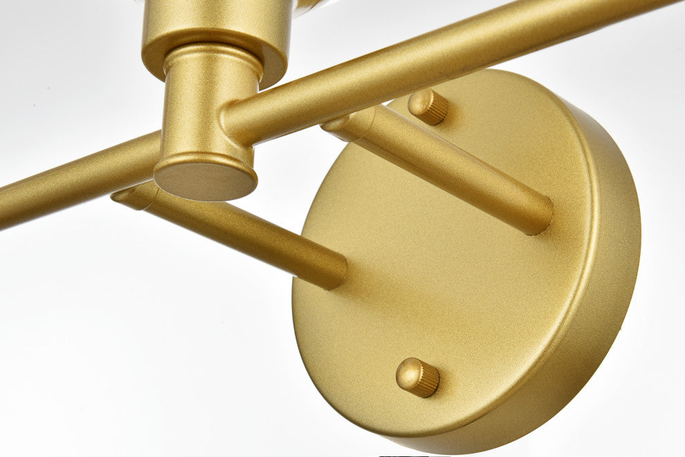 5 Light Brass And Frosted White Bath Sconce