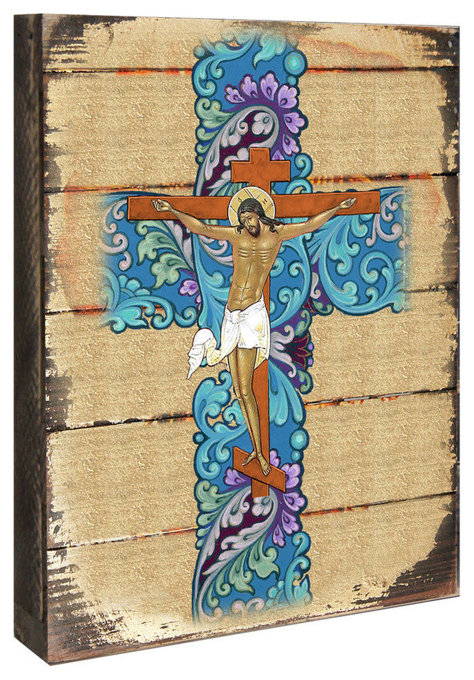 of Jesus Christ Icon Wooden Block, 8"x6"