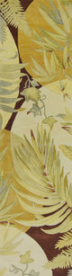 HomeRoots 10' Coral Ivory Hand Tufted Tropical Plants Indoor Runner Rug