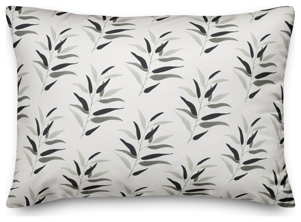 Dark Leaf Pattern 14x20 Spun Poly Pillow