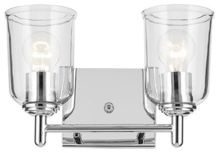 Shailene 12.5" 2-Light Vanity Light With Clear Glass, Chrome