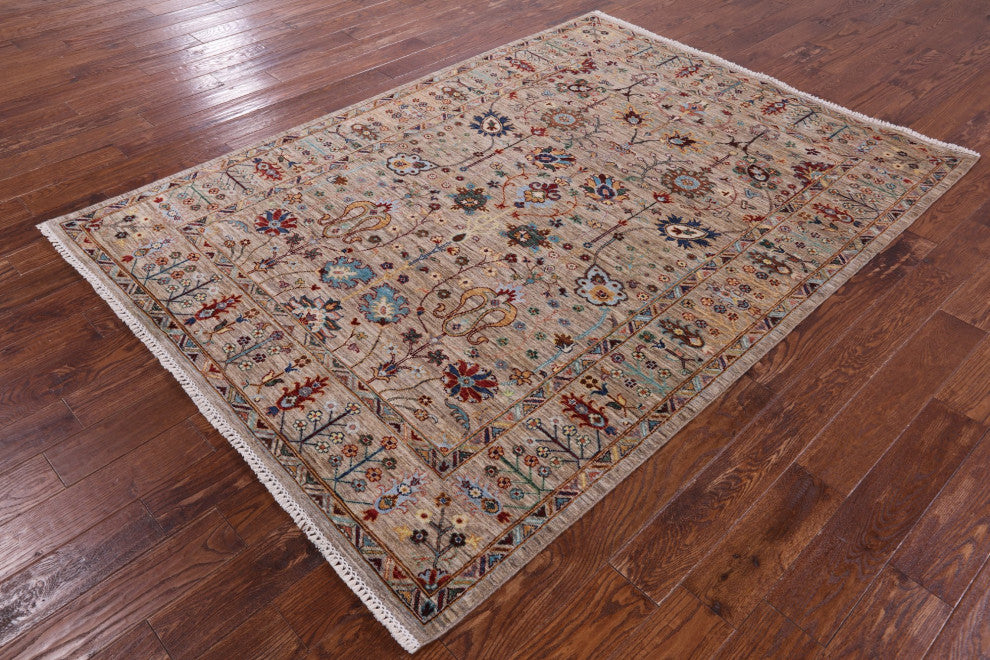 Persian Tabriz Handmade Wool Rug 5' 9" X 7' 11" - Q12780
